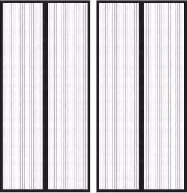 Berkfield Home Insect Door Curtains with Magnetic Closures, 2 Pack, Black, W: 110 cm, H: 220 cm