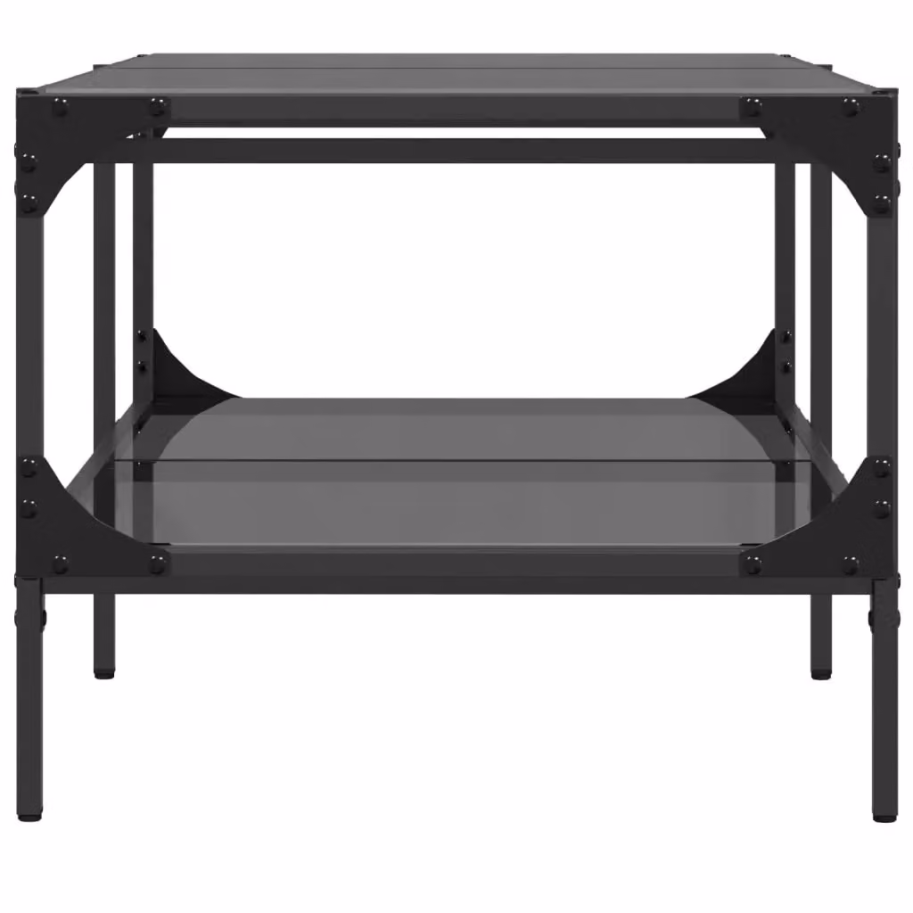 Berkfield Home Modern Rectangular Coffee Table with Black Glossy Glass Top and Steel Frame, W: 98.5 cm, D: 50 cm, H: 45 cm – 3