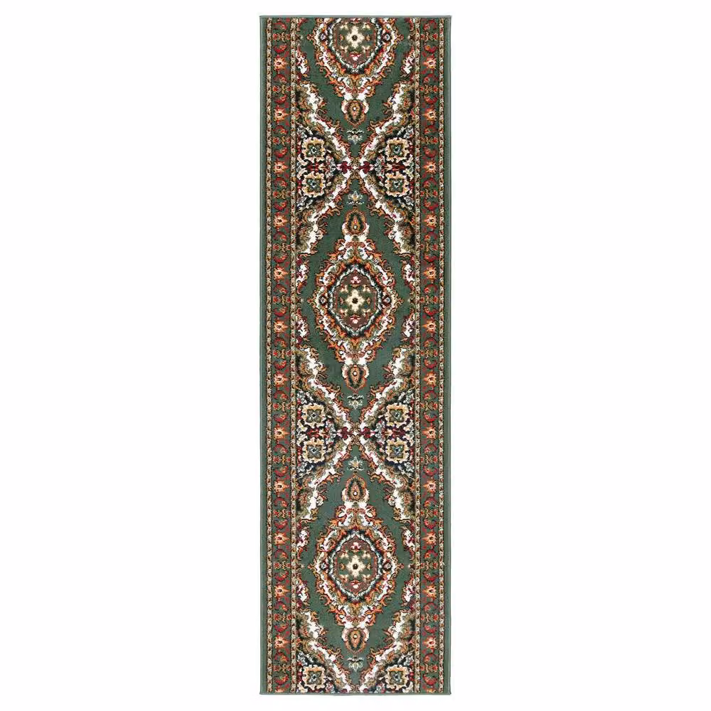 Bravich LTD Texas Medallion Traditional Hallway Runner Rug, Green, W: 60 cm, L: 810 cm – 3