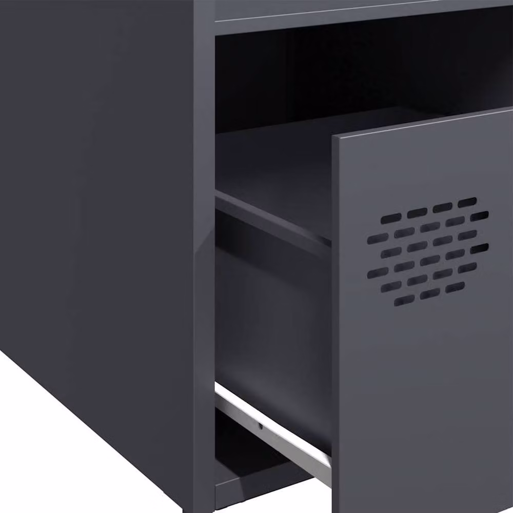 Berkfield Home Anthracite Highboard in Dark Grey Metal, W: 35 cm, D: 39 cm, H: 103.5 cm – 3