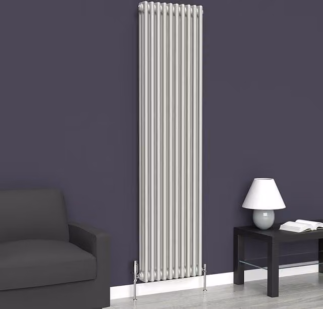 Lux Heat Vertical Coloured Column Radiator in Dove Grey, H 180 cm x W 47 cm