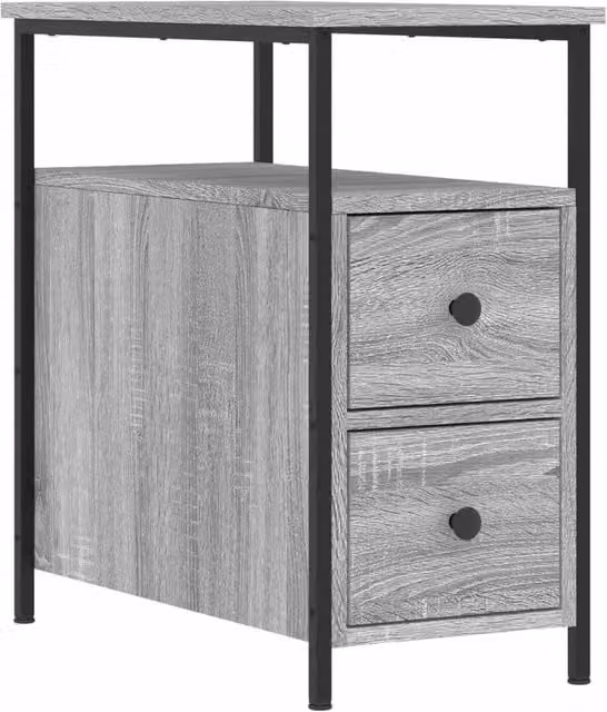Berkfield Home Grey Sonoma Bedside Cabinet W/D/H: 30 x 60 x 60 cm