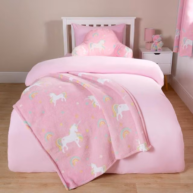 OHS Kids Pink Sherpa Fleece Throw