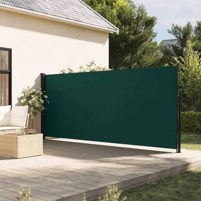 Berkfield Home Retractable Side Awning in Dark Green, W/H: 160 x 300 cm – 1
