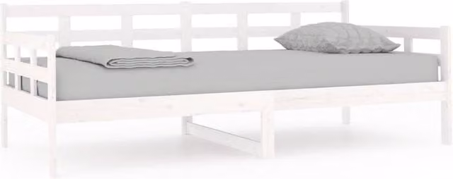 Berkfield Home Rustic White Solid Wood Pine Day Bed W/D/H: 190 x 90 cm