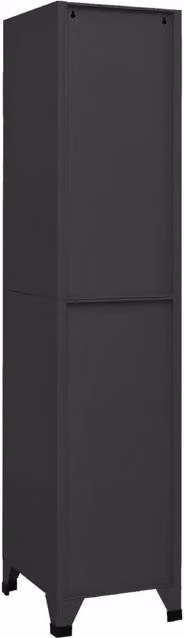 Berkfield Home Anthracite Wall Mounted Metal Locker Cabinet with Hinged Doors and Lock, W/D/H: 38 x 45 x 180 cm