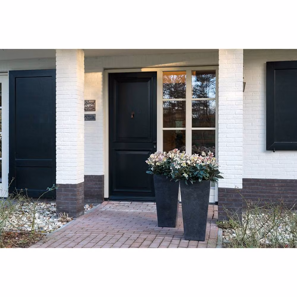 Artstone Ella Vase by Lemon Pavilion Furniture and Decor, Black, W: 35 cm, D: 35 cm, H: 70 cm – 4