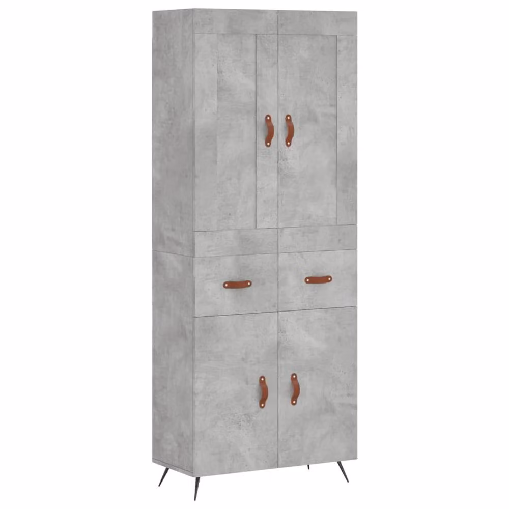 Berkfield Home Highboard in Concrete Grey, W/D/H: 69.5 x 34 x 180 cm – 3