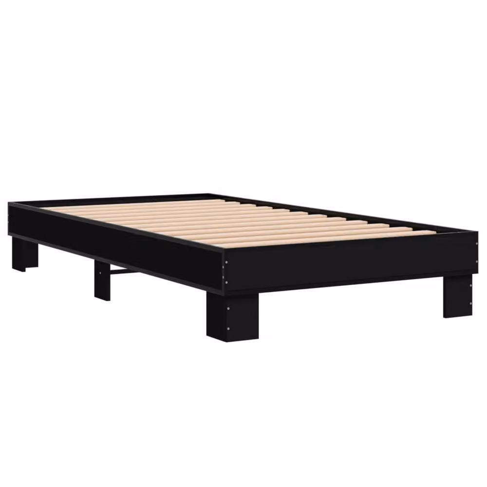 Berkfield Home Small Single Bed Frame in Black, W: 75 cm, L: 190 cm – 3