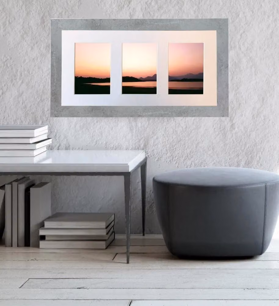 Frames & Mirrors 4U Metro Mineral Grey Picture Frame with White Mount for 7 x 5 Inch Images – 2