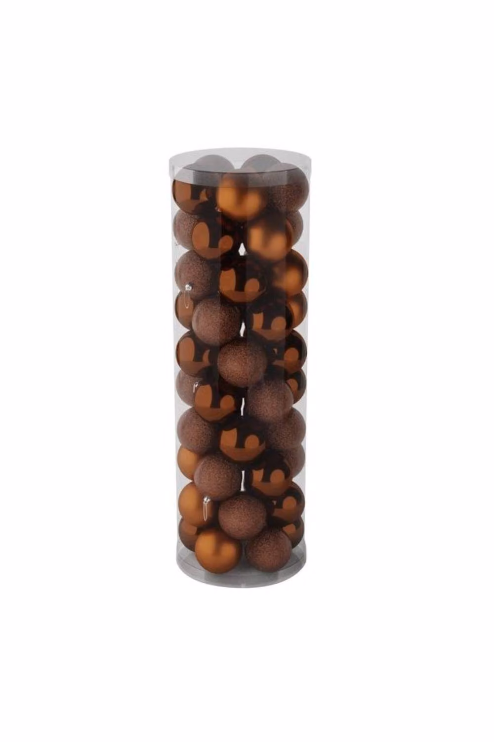 KDMD 48 Brown Christmas Baubles with Matt, Shiny and Glitter Finishes, Diameter: 10 cm – 2