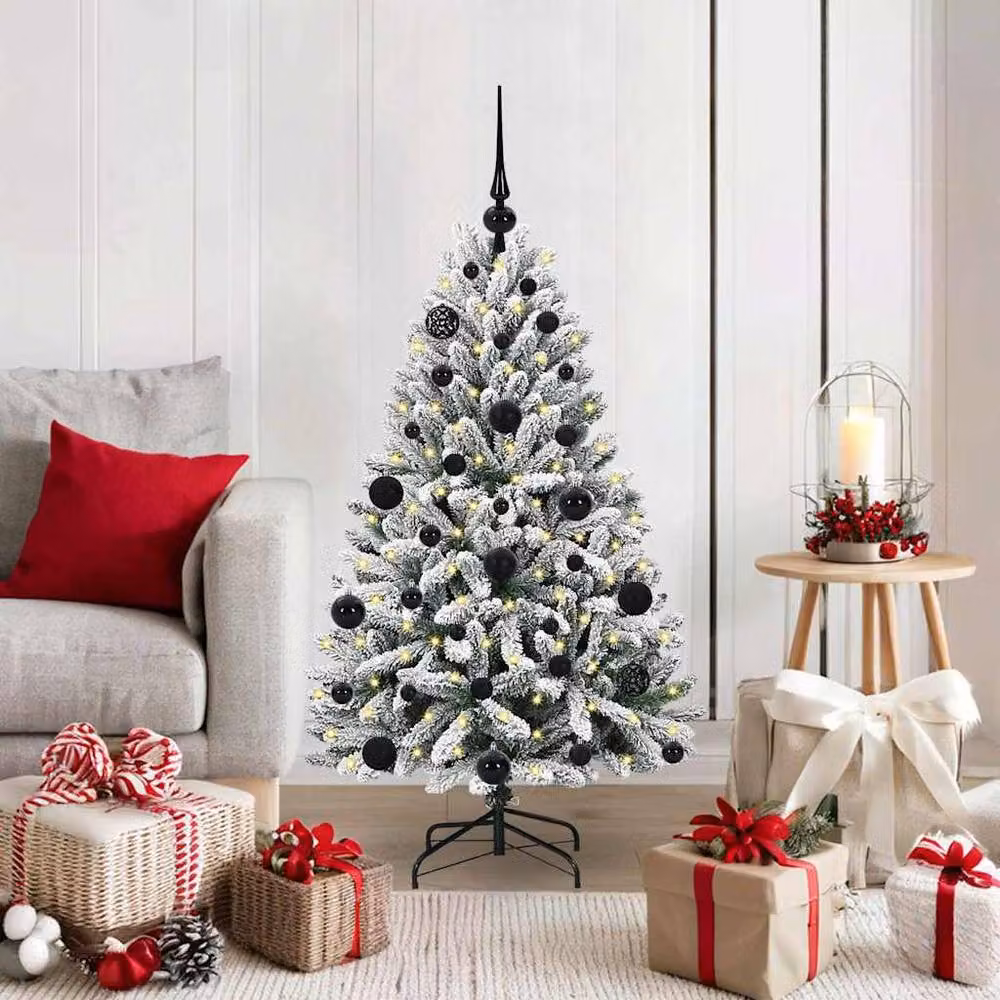 Berkfield Home Elegant Artificial Christmas Tree in Green and White, Height: 120 cm – 2