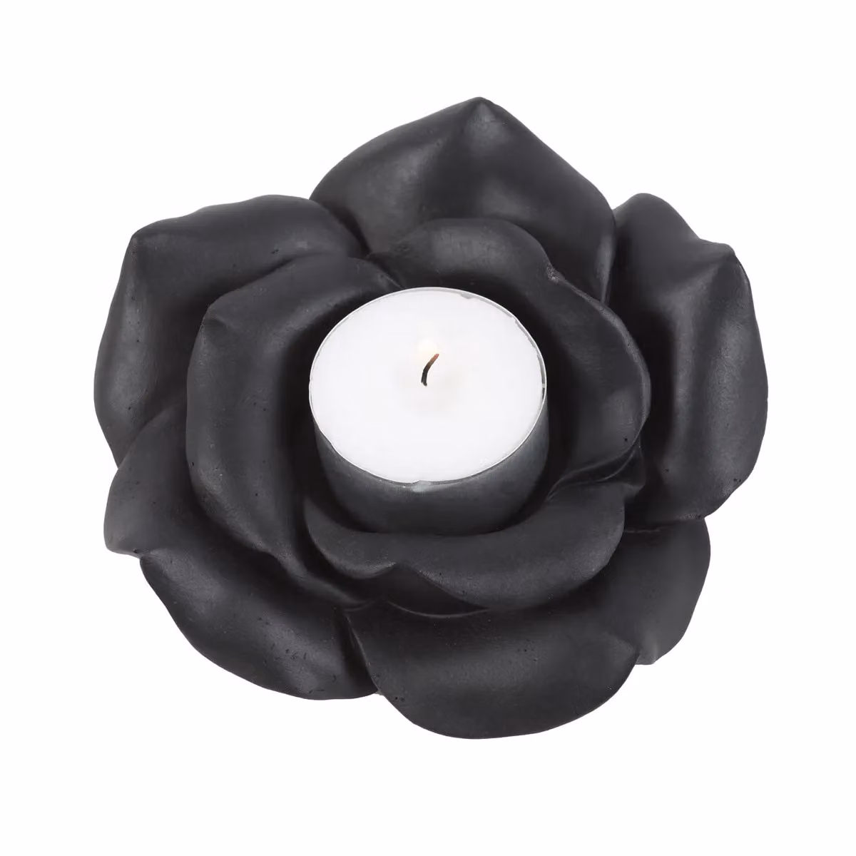 Something Different Rose Resin Tealight Holder in Black – 2