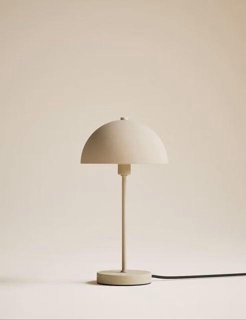 M&S Modern Metal Dome Table Lamp in Beige