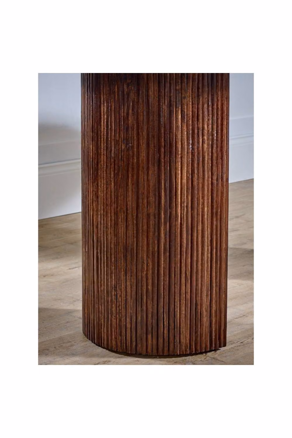IH Design Farleigh Mango Wood Fluted Coffee Table with White Marble Top – 3