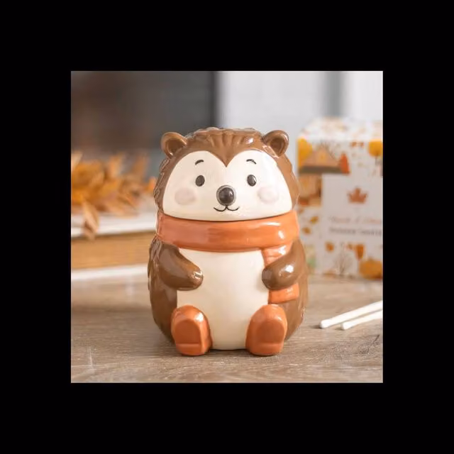 KDMD Hazel Hedgehog Ceramic Oil Burner for Fragrance Oils in Brown – 1