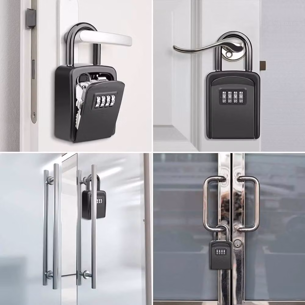 Kelvenix Black Steel Outdoor High Security Wall Hanging Combination Key Safe Box – 4