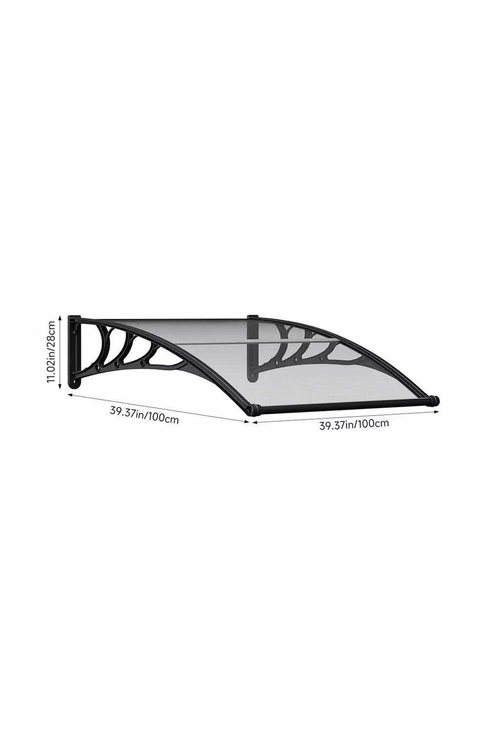 Garden Sanctuary Grey Outdoor Door Canopy and Window Awning with Drainage Channel – 4