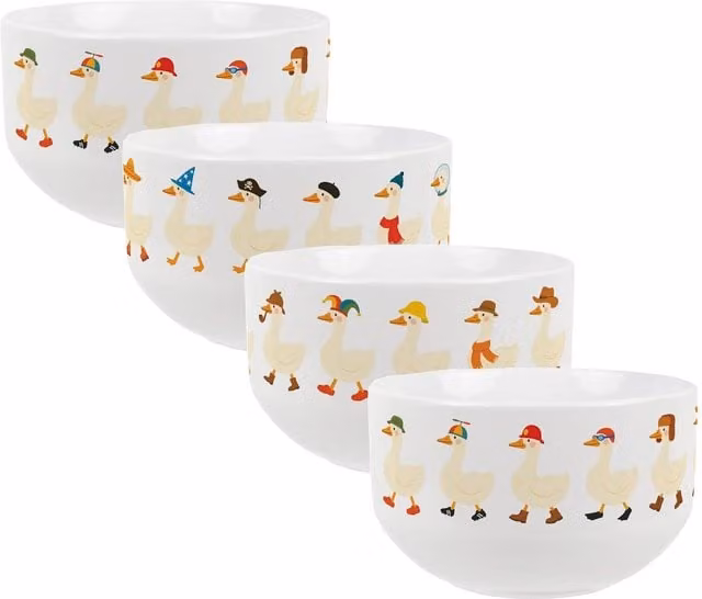 Purely Home Silly Goose Ceramic Cereal Bowl, White