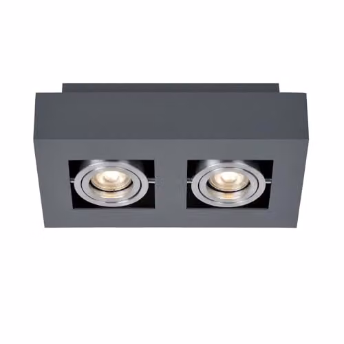 Netlighting Modern Black Aluminium Surface Mounted 2 Light GU10 Rectangular Downlight – 1