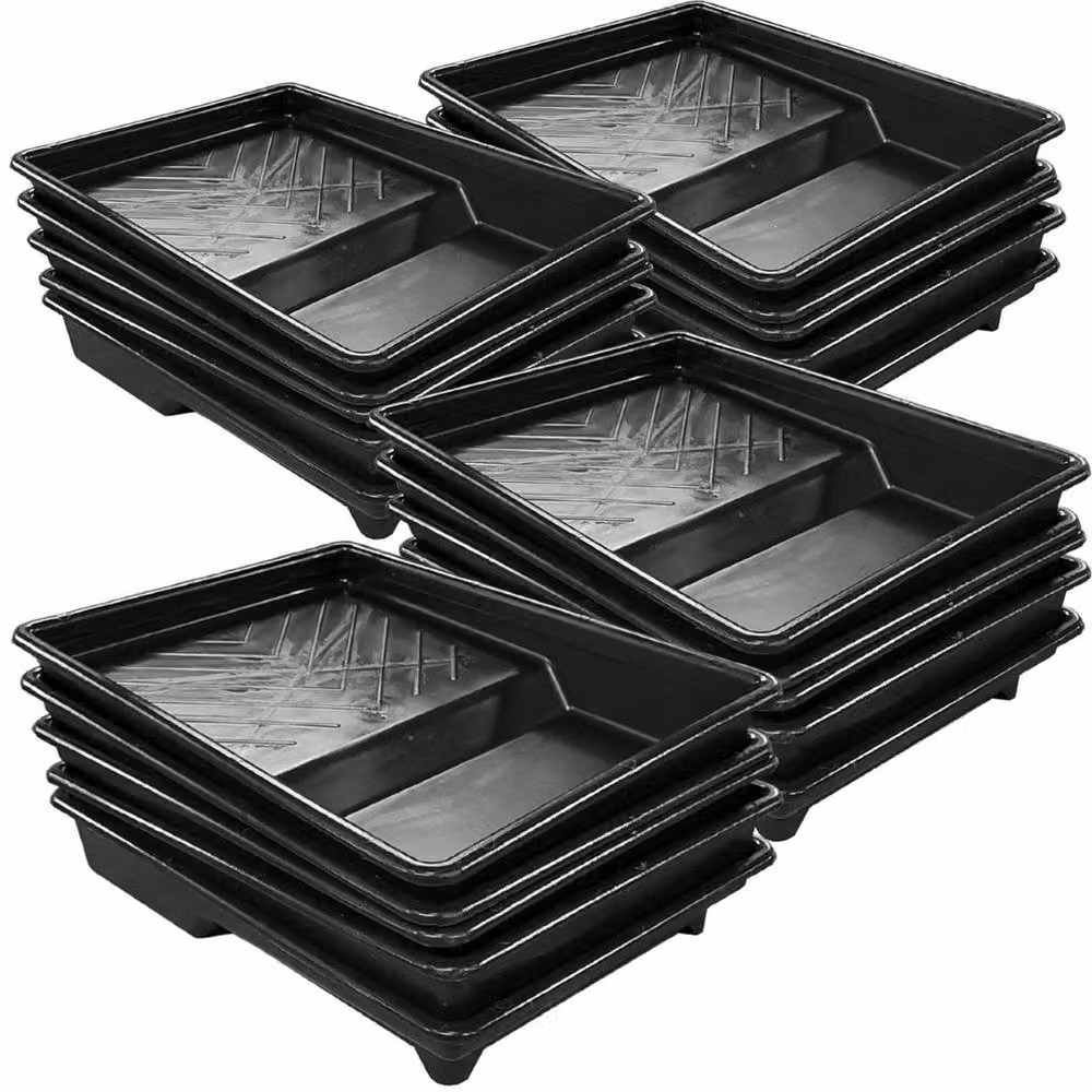 Hinsinc 20 Pack 9 Inch Paint Roller Trays in Black – 3