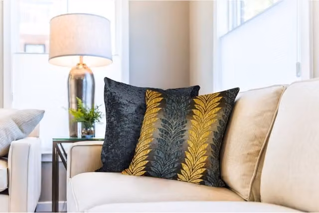 NewEdgeBlinds Plain Chenille Square Cushion Cover in Orange and Yellow