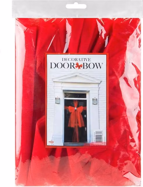 VFM e-Store Red Christmas Door Bow Decoration, W/D/H: 52 x 35.1 x 5.9 cm
