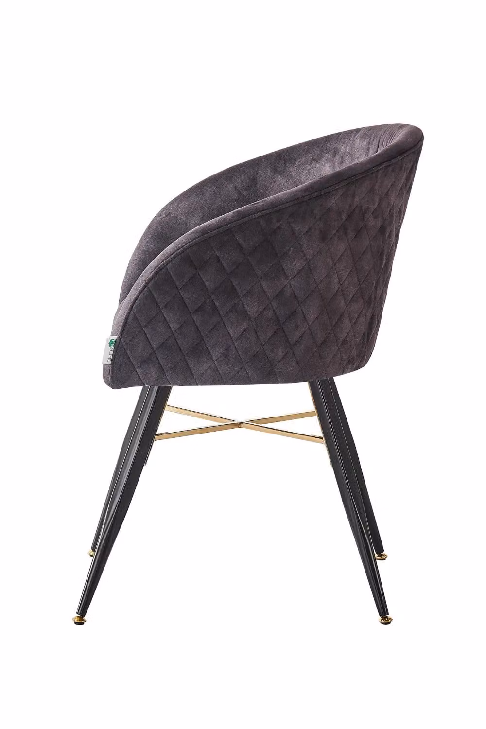 Life Interiors Vittorio Velvet Dining Chair with Black Metal Legs and Armrests – 3