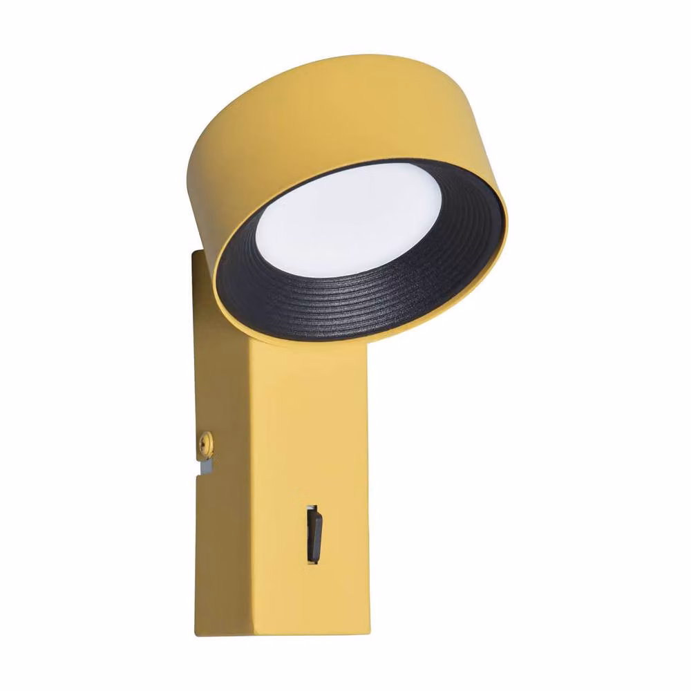 Netlighting Otal Single LED Wall Spotlight in Yellow with 4000K Neutral White Light – 2