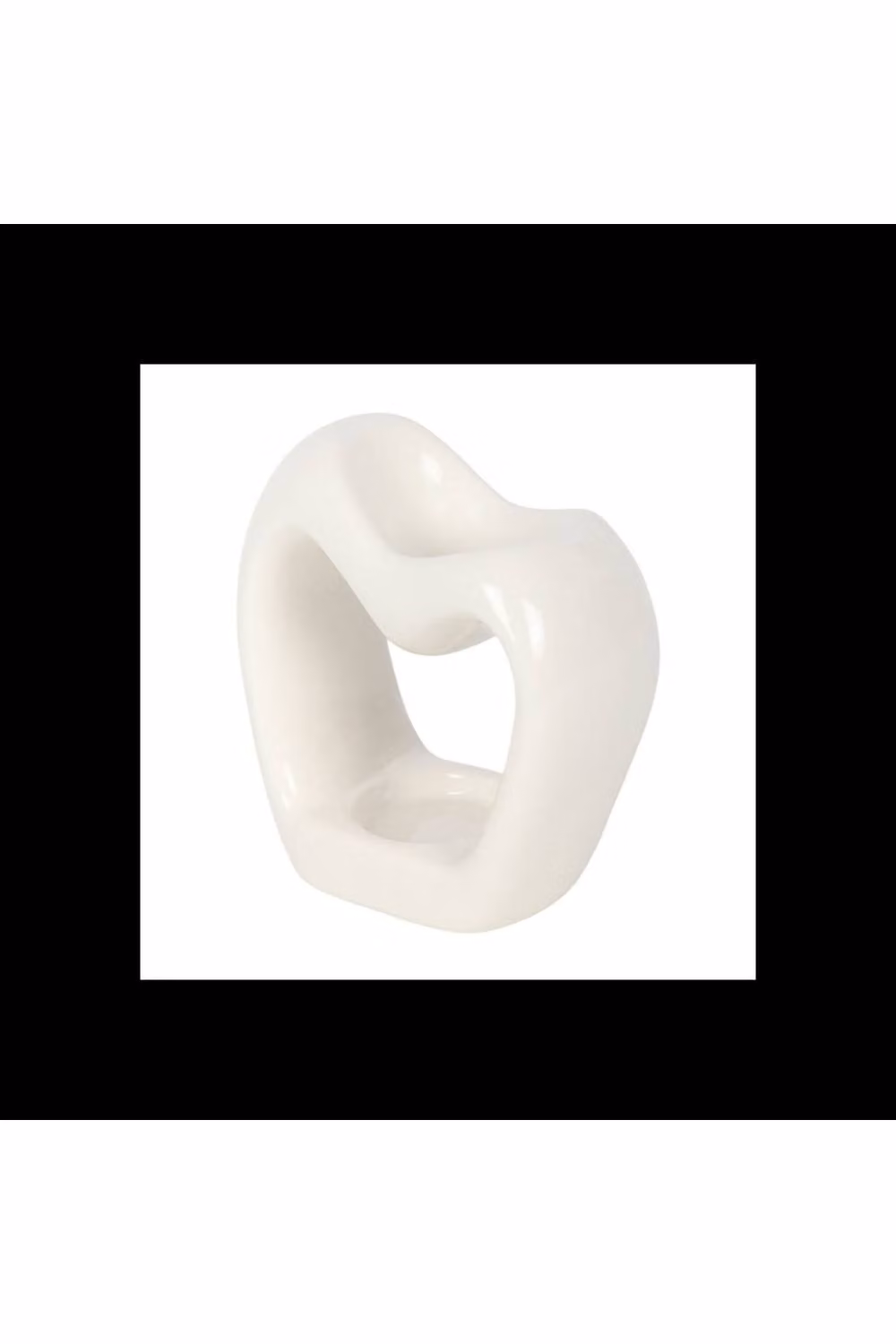 KDMD Sculptural Heart Oil Burner, Glossy White Ceramic Wax Warmer for Tealights – 2