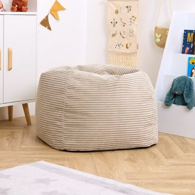 ICON Yellow Corduroy High Rest Beanbag for Children with Removable Cover
