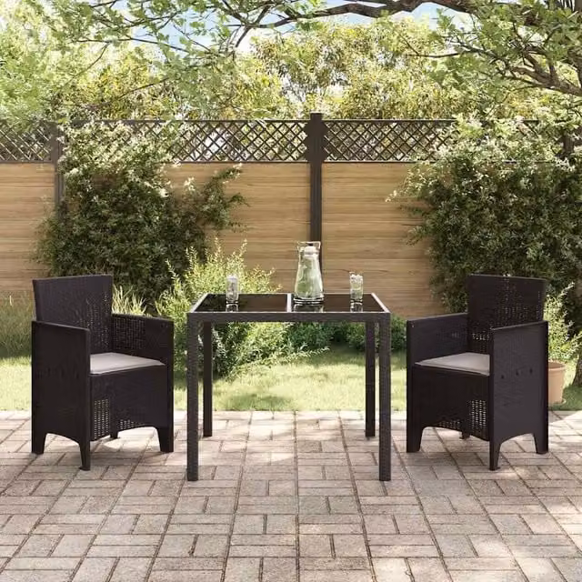 Berkfield Home Modern Garden Chair Set of 2 with Cushions, Brown and Taupe