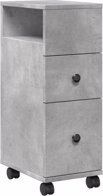 Berkfield Home Narrow Freestanding Bathroom Cabinet with Wheels in Concrete Grey