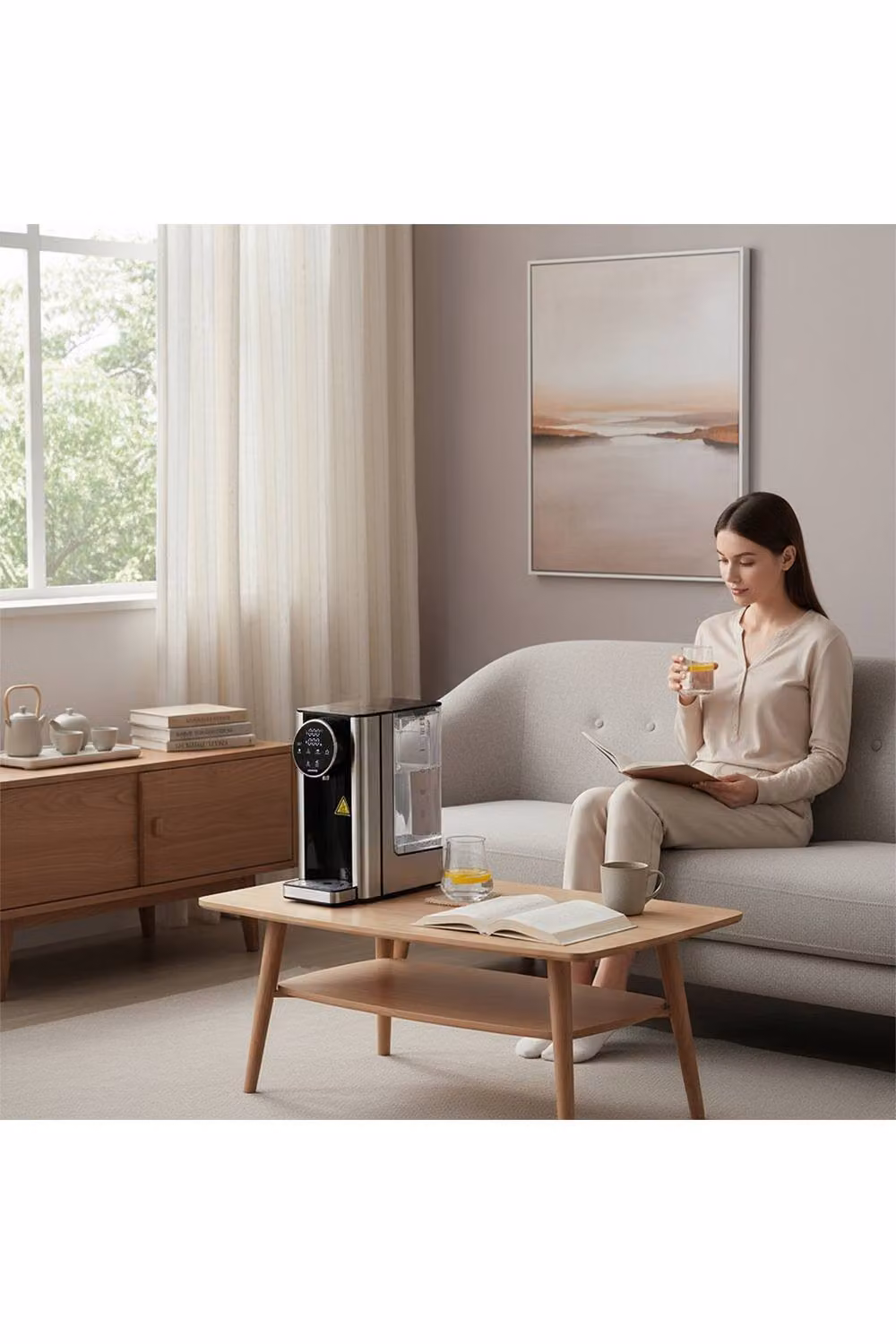 Living and Home 2.6KW Fast Boil Instant Hot Water Dispenser in Black with 2.7L Tank, Filter, 7 Temperature Presets, 7 Volume Options and LED Touch Display – 3