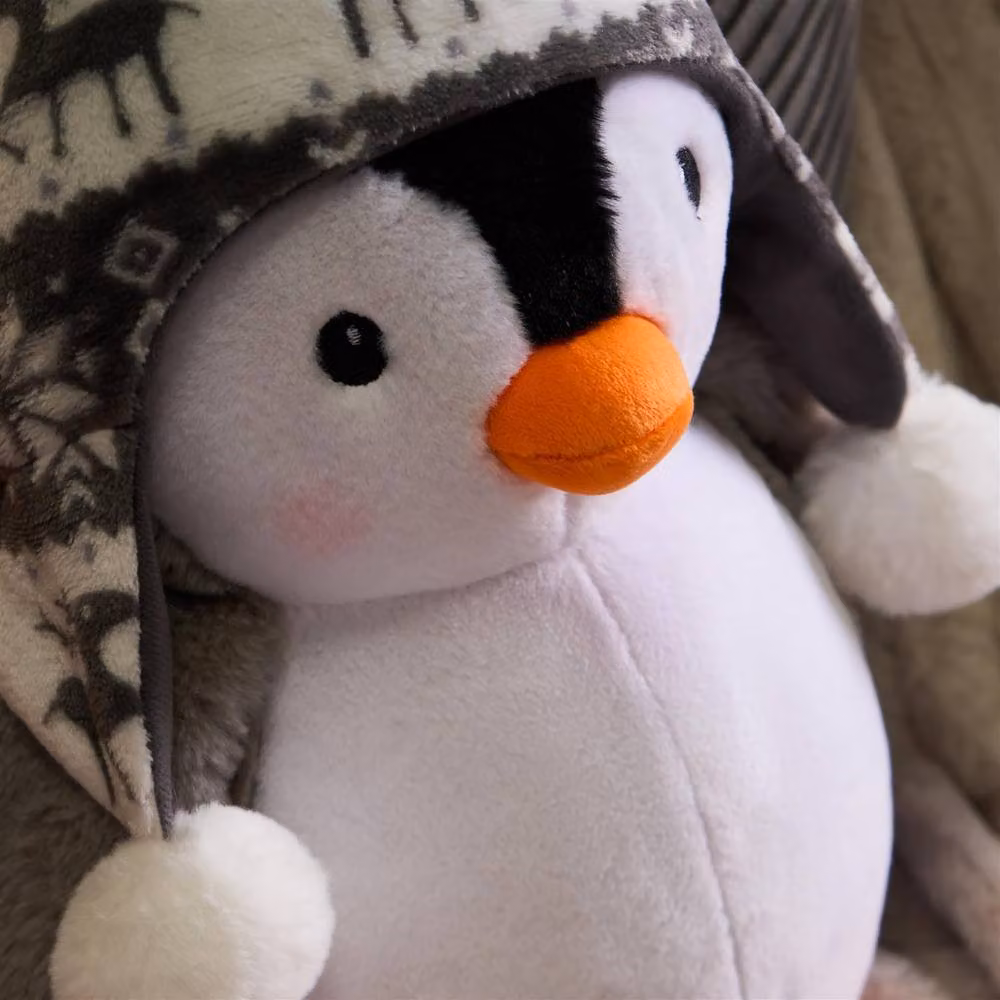 OHS Grey Plush Christmas Penguin Shaped Scatter Cushion, W/D/H: 35 x 20 x 20 cm – 2