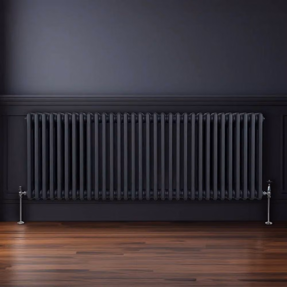 Monstershop Traditional 3 Column Steel Radiator in Anthracite Grey, H 146.2 cm x W 60 cm x D 6 cm – 4