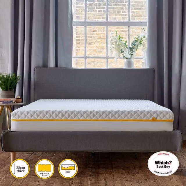 Eve Premium Hybrid Mattress in White, Super King, W/D/H: 200 x 200 cm