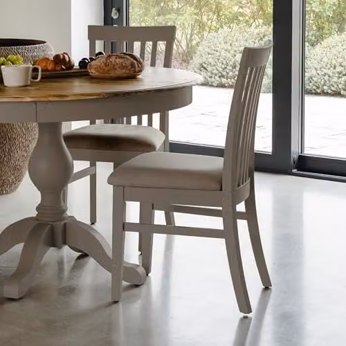 Statement Furniture Florence Wooden Dining Chair in Grey with Upholstered Seat, W45 x D53 x H94 cm – 5