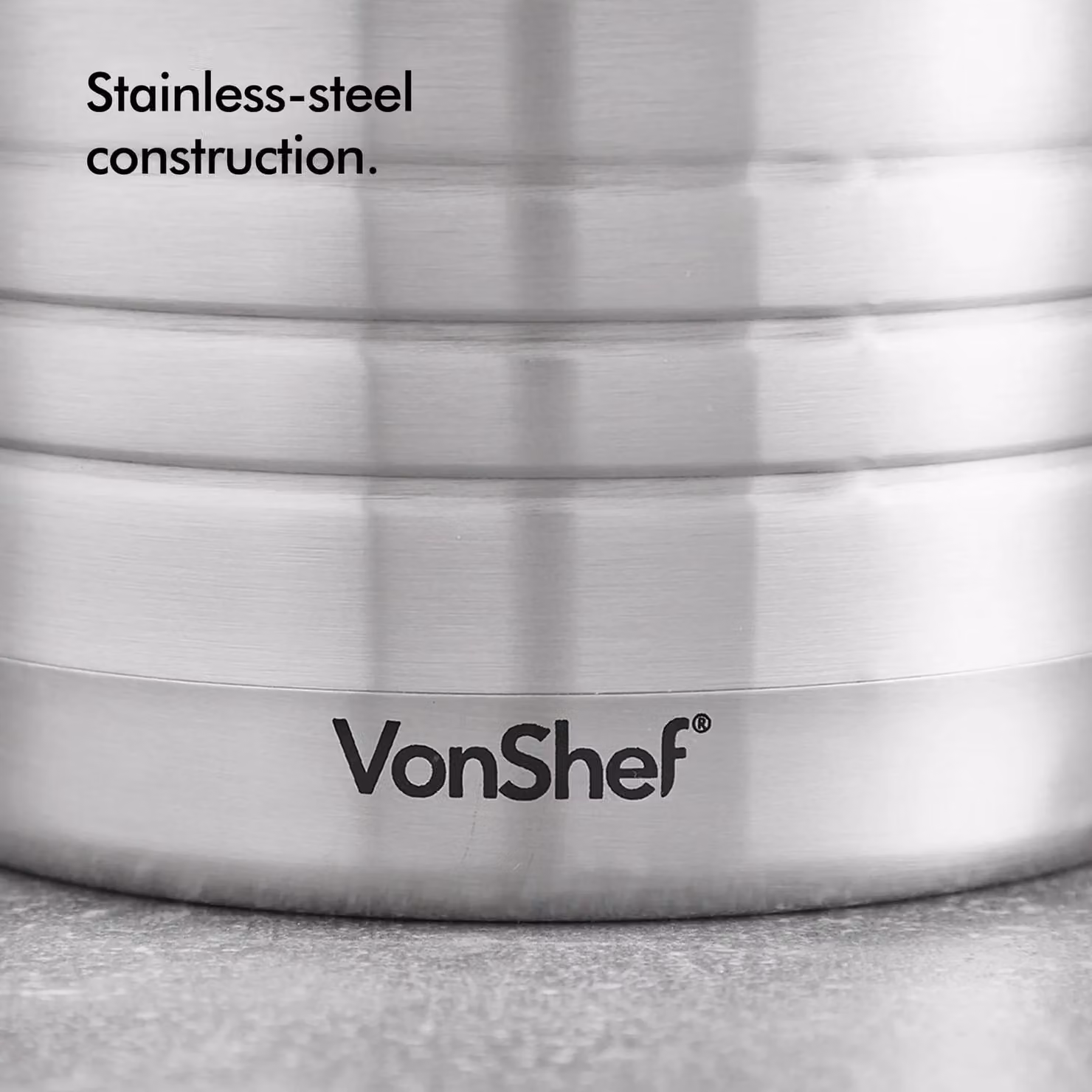 VonShef 2L Double Wall Insulated Stainless Steel Thermal Coffee and Tea Dispenser Jug in Silver – 3