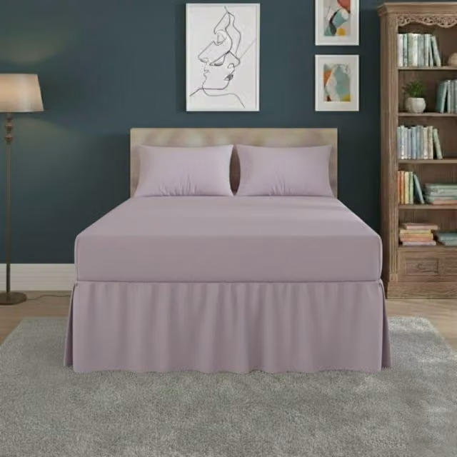 Snug City Super King Fitted Valance Bed Sheet in Purple Polycotton with Frill – 1