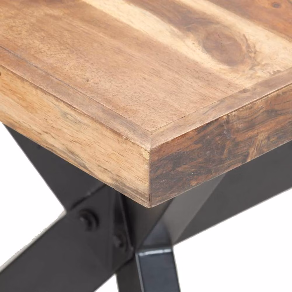 Berkfield Home Sturdy Solid Wood Dining Table in Brown Honey Finish, W/D/H: 160 x 80 x 75 cm – 3