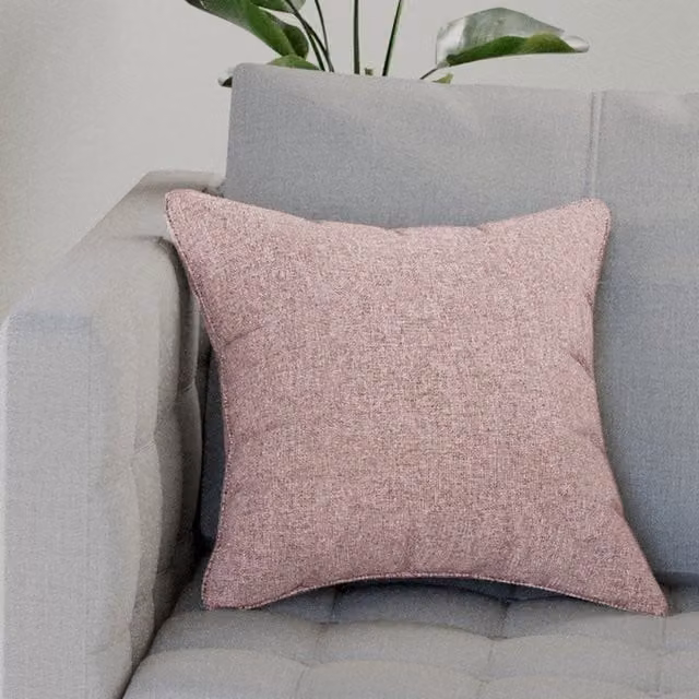 Terrys Pink Linen Square Textured Filled Cushion W/D/H: 43 x 43 x 43 cm