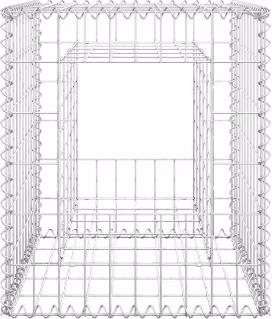 Berkfield Home Durable Metal Gabion Basket Post in Silver, W/D/H: 50 x 50 x 60 cm