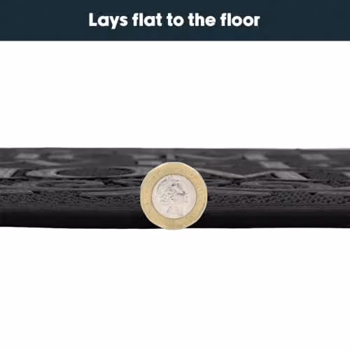 JVL Black Rubber Pin Scraper Doormat, W: 45 cm, D: 75 cm – 7