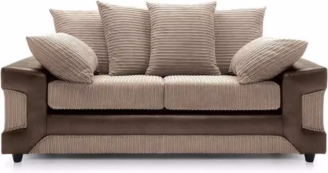 Snugg Furniture UK Limited Kensington 3 Seater Upholstered Fabric Sofa in Grey and Black
