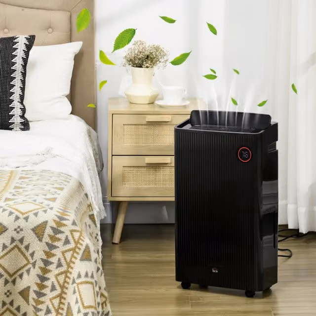 HOMCOM Portable Dehumidifier with Air Cleaning and Timer, 5.5L, Black