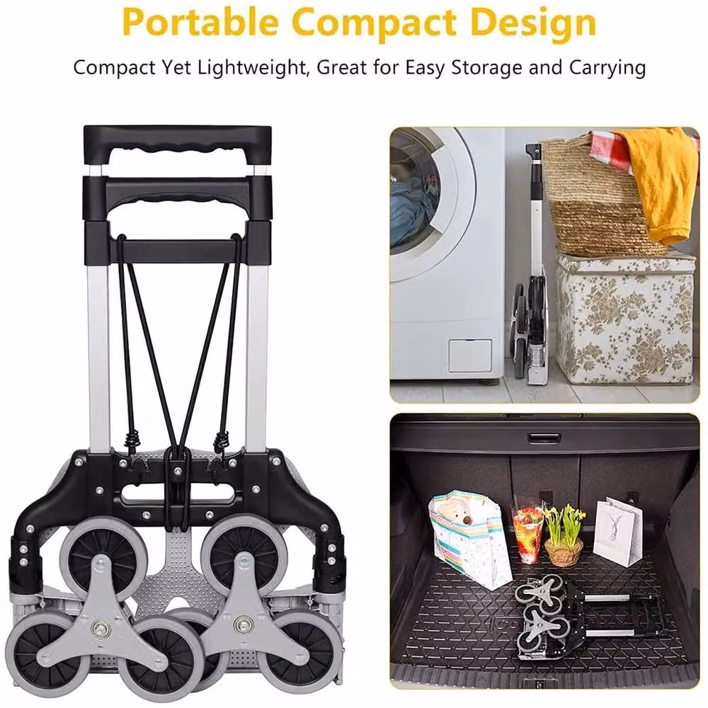 Kelvenix Heavy Duty Folding Sack Truck Industrial Hand Trolley in Silver, W: 52 cm, H: 1000 cm – 5