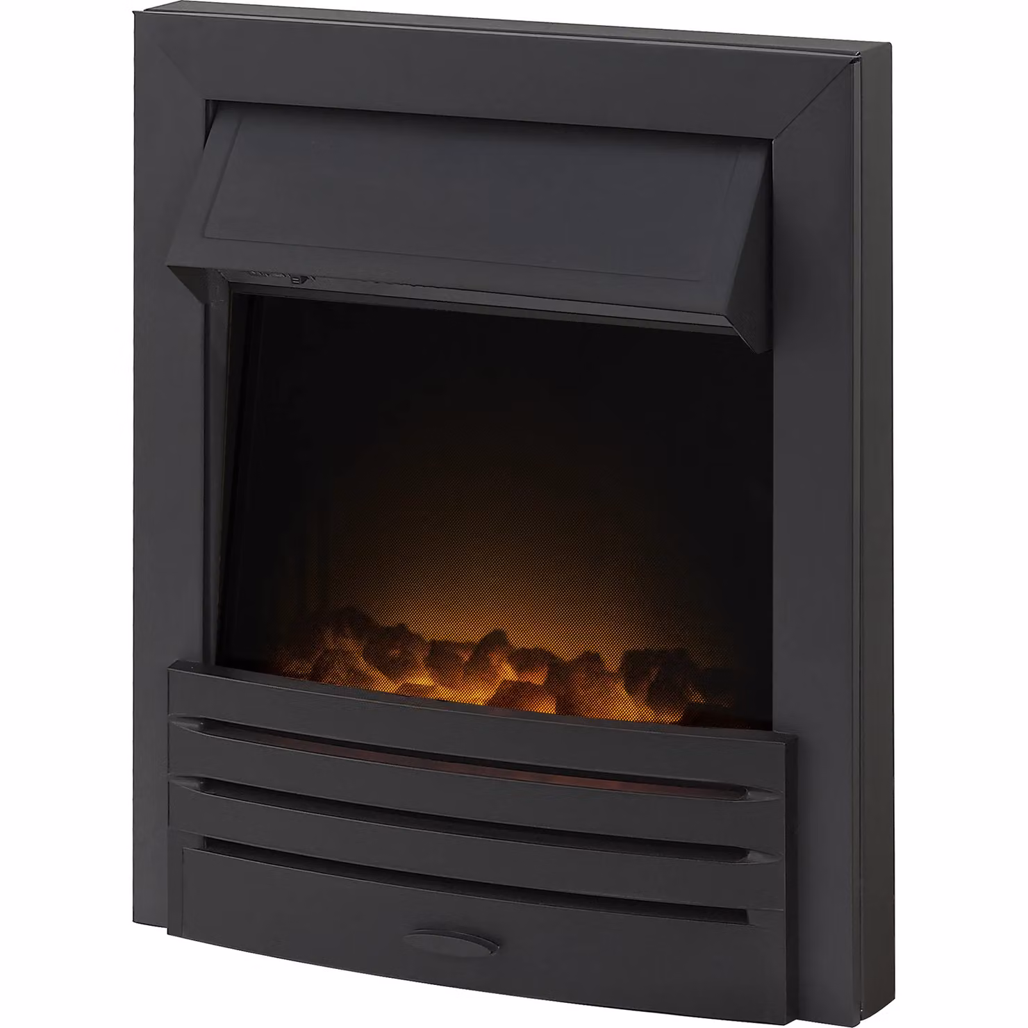 Adam Fires & Fireplaces Eclipse Electric Fire in Black with Remote Control and Stainless Steel and Glass Details – 2