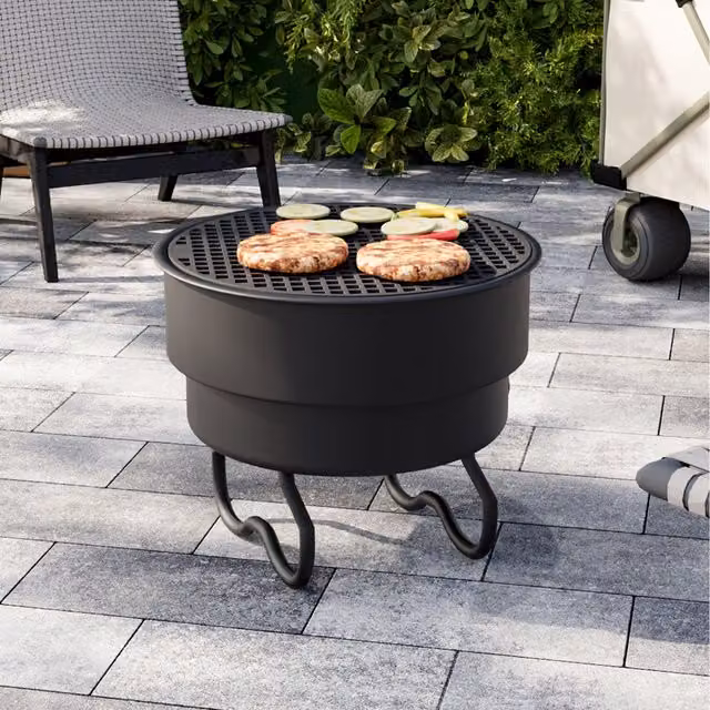 Breeins Round Cast Iron Grill Grate for Stovetops and Flames, Black, Diameter: 29.5 cm
