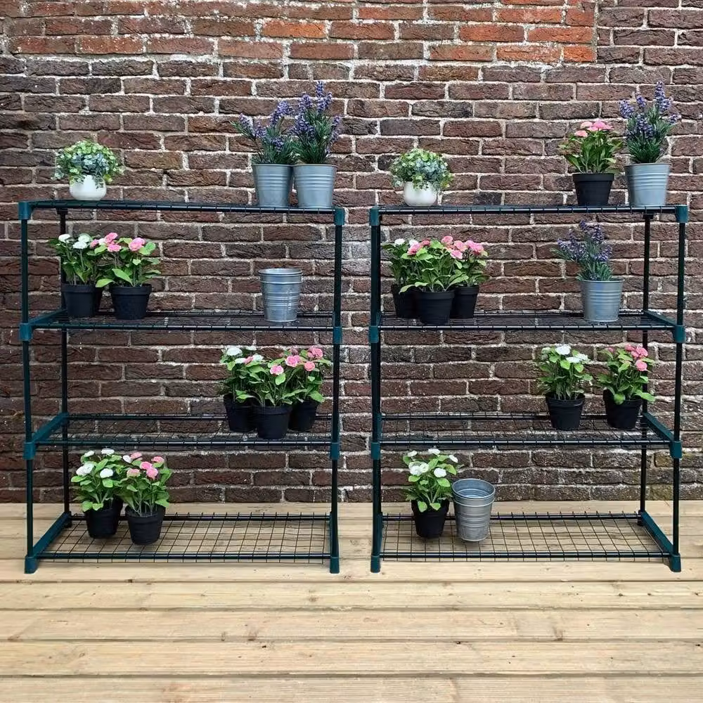 Havendro 4-Tier Metal Greenhouse Staging and Flower Display Shelving Racking, Dark Green – 2